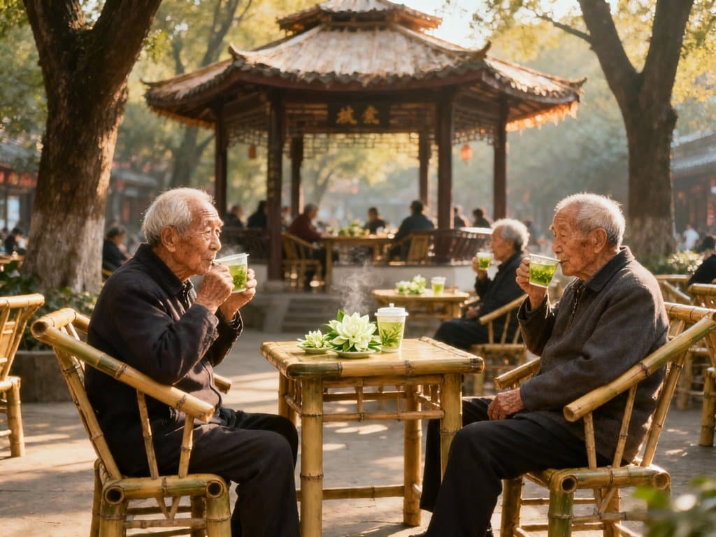Covered-bowl tea at a Chengdu teahouse