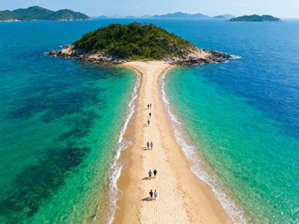 Angel's Road tidal sandbar at Sharp Island