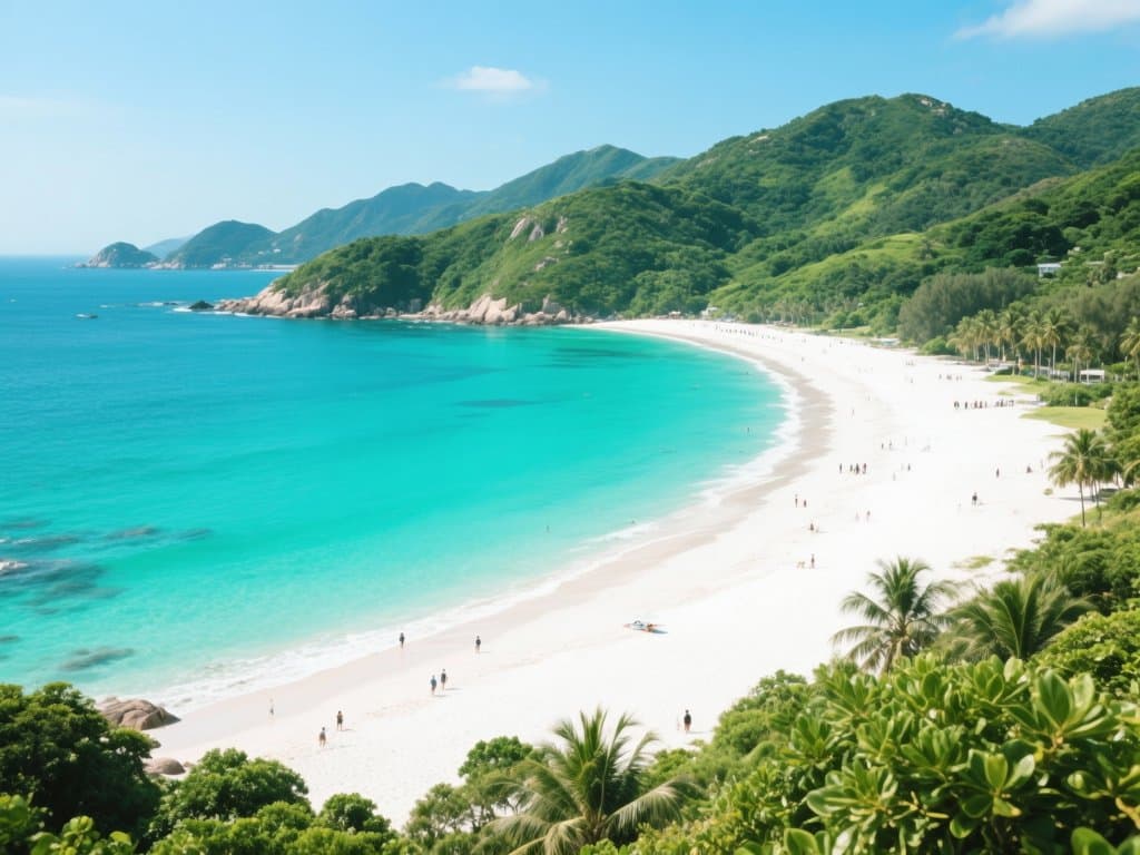 Long Ke Wan beach with crystal clear turquoise water