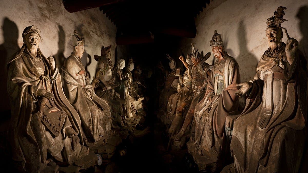 Yuan dynasty 28 Constellations sculptures inside Yutang Temple